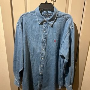 Denim button down polo xl
